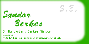 sandor berkes business card